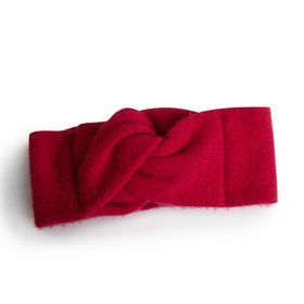 Bandeau lisse laine et cachemire - Rouge Passion