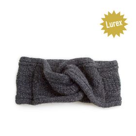Bandeau brillant en laine -Poivre